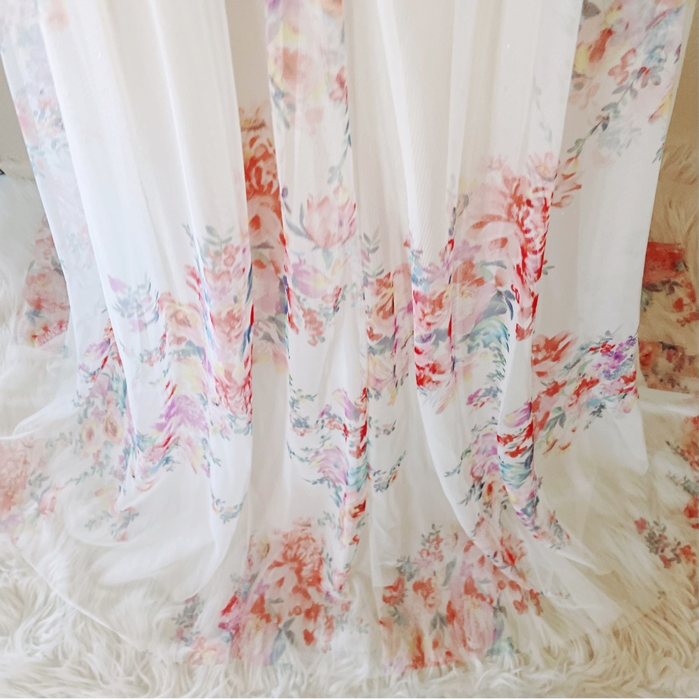 BCBGMazAzria Corset Detail Floral Gown - Picture 10 of 13